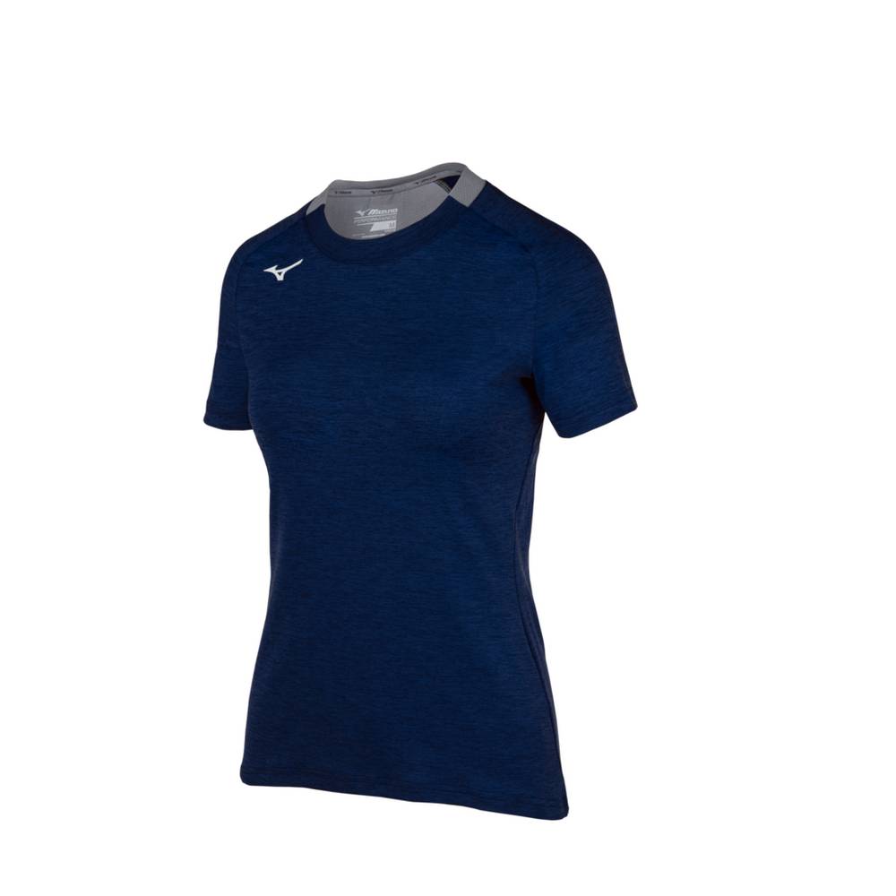 Mizuno Alpha Short Sleeve - Bayan Tişört - Lacivert Türkiye (NBIEOW-381)